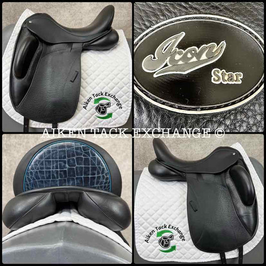 2020 Custom Saddlery Icon Star Monoflap Dressage Saddle, 17.5" Seat, Adjustable Tree, Wool Flocked Panels
