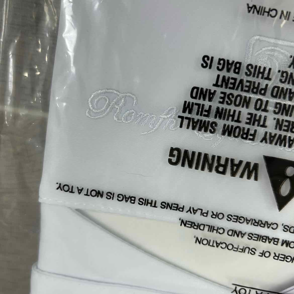 Romfh Bling Pre Tied Bling Stock Tie, White, One Size, Brand New