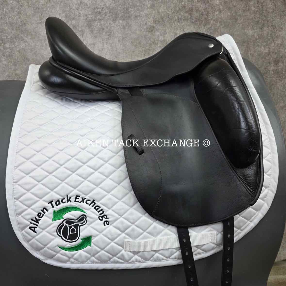 2012 Custom Saddlery Icon Flight Monoflap Dressage Saddle, 17.5" Seat, Adjustable Tree, Wool Flocked Panels