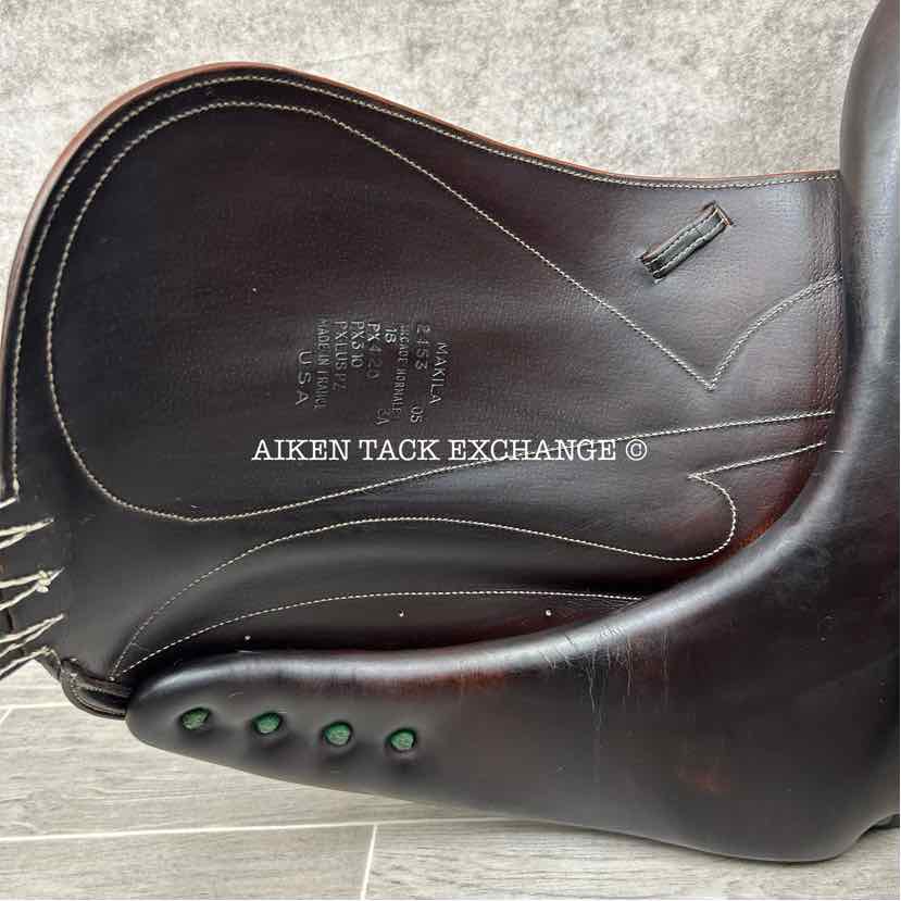 2005 Devoucoux Makila Monoflap Dressage Saddle, 18" Seat, 3A Flap, Medium/Medium Wide Tree, Foam Panels
