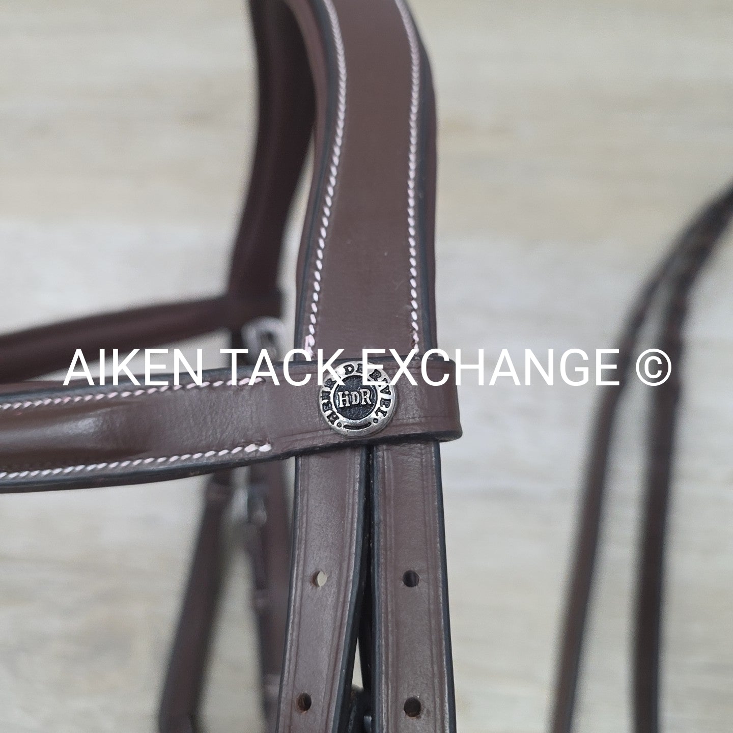 HDR Pro Mono Crown Fancy Stitch Padded Bridle with Reins, Brown, Size Full/Horse