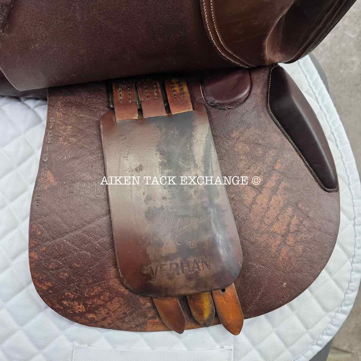 Verhan Todd Minikus Close Contact Jump Saddle, 16.5" Seat, MW/W Tree, Wool Flocked Panels