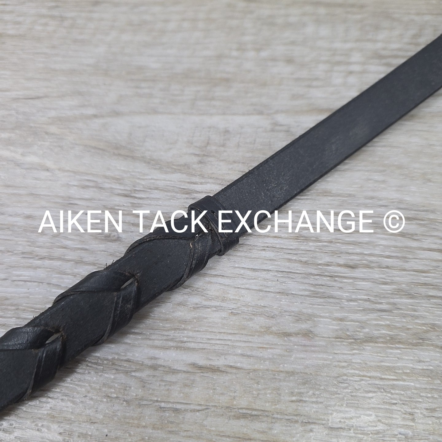 Flat Laced Reins, Black, 56"