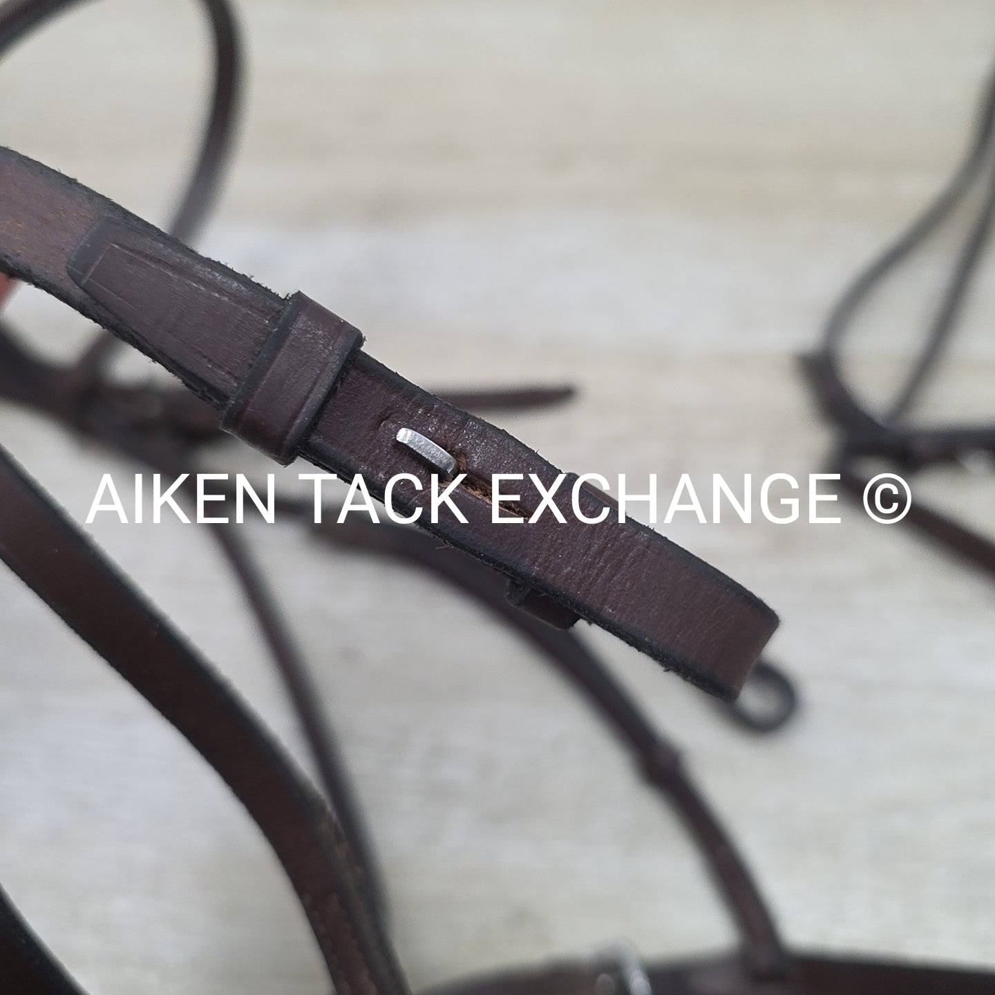 Plain Square Raised Bridle with Matching Laced Reins, Brown, Size Full