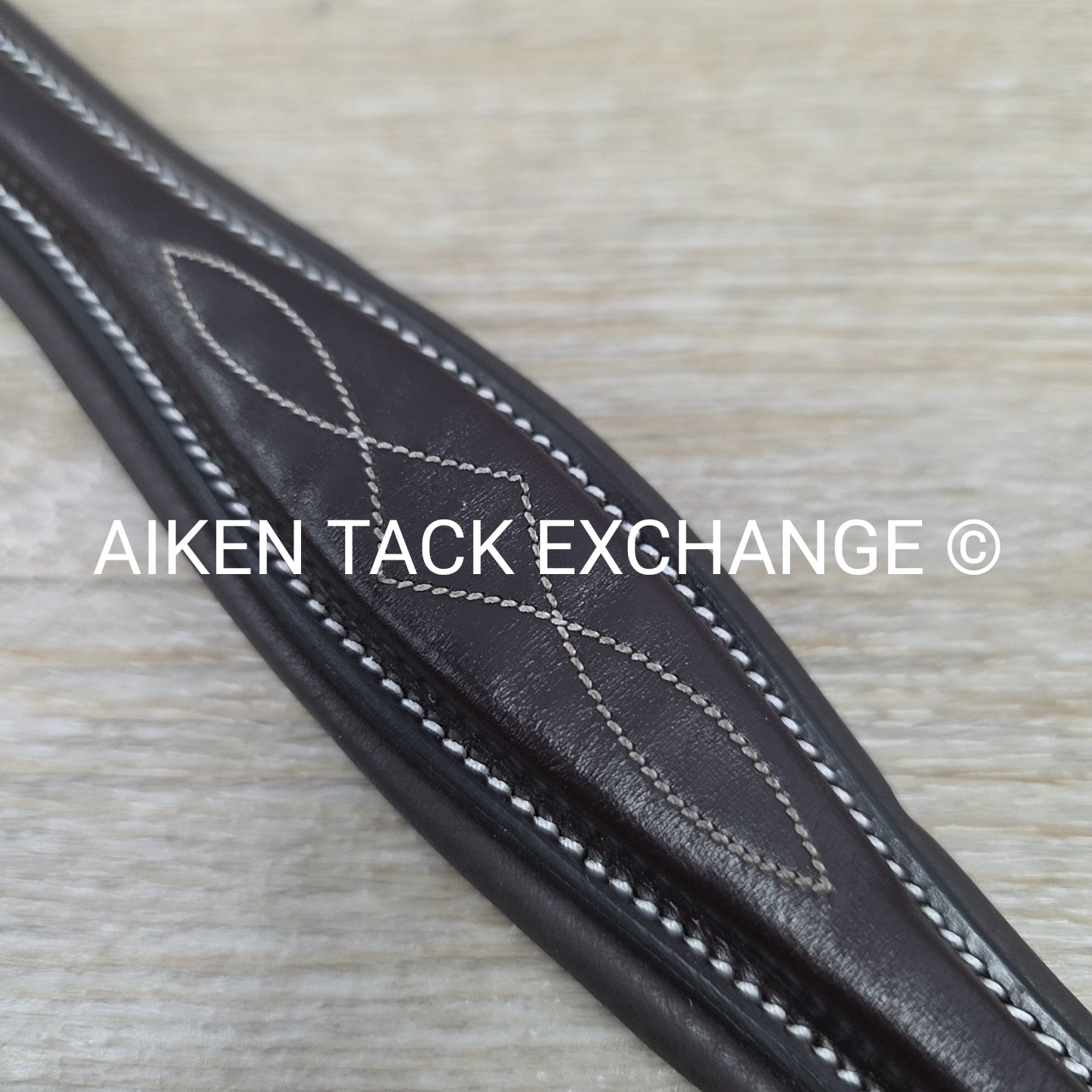 ExionPro Padded Fancy Stitched Raised Browband, Brown, 15"