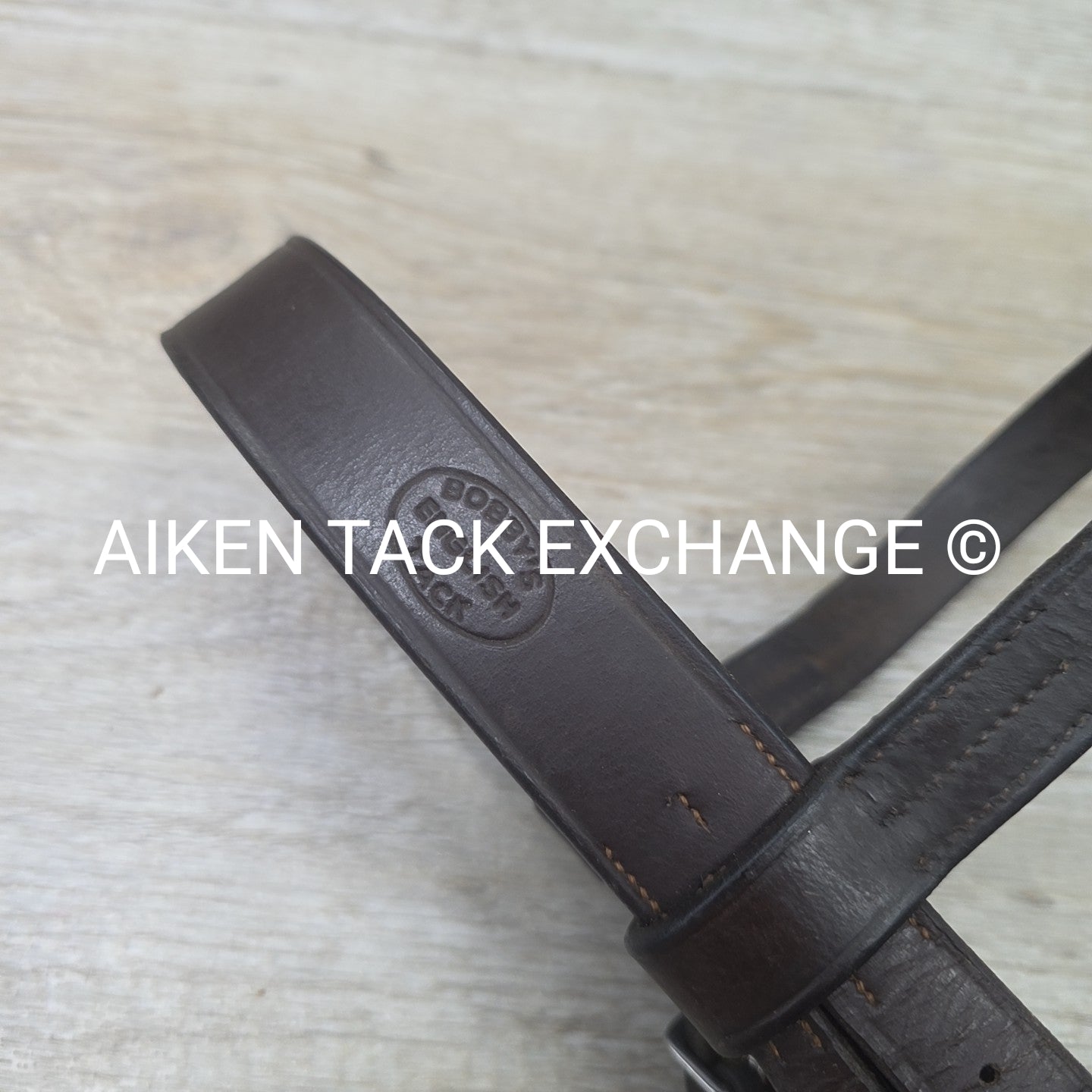 Bobby's English Tack Heavy Duty Flat Hunt Bridle, No Reins, Brown, Size Cob