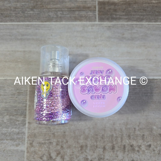 Claire's Body Care Bundle - 1 Jelly Soap, 1 Body Mist (both Grape scented)
