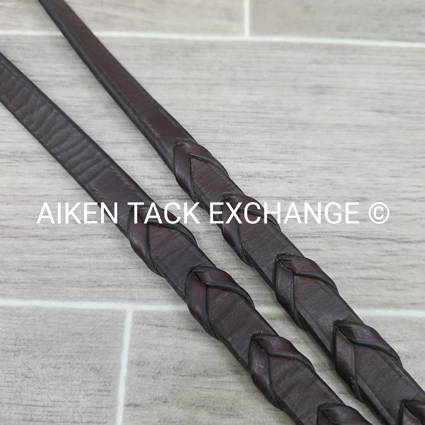 Flat Laced Reins, Brown, 57"