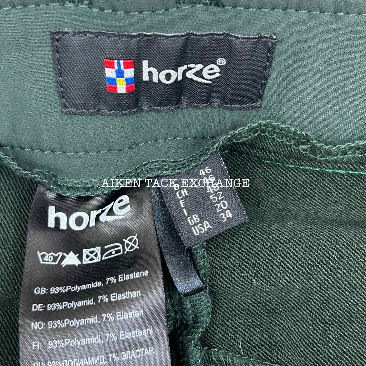 Horze Silicone Grip Knee Patch Breeches, Size 34