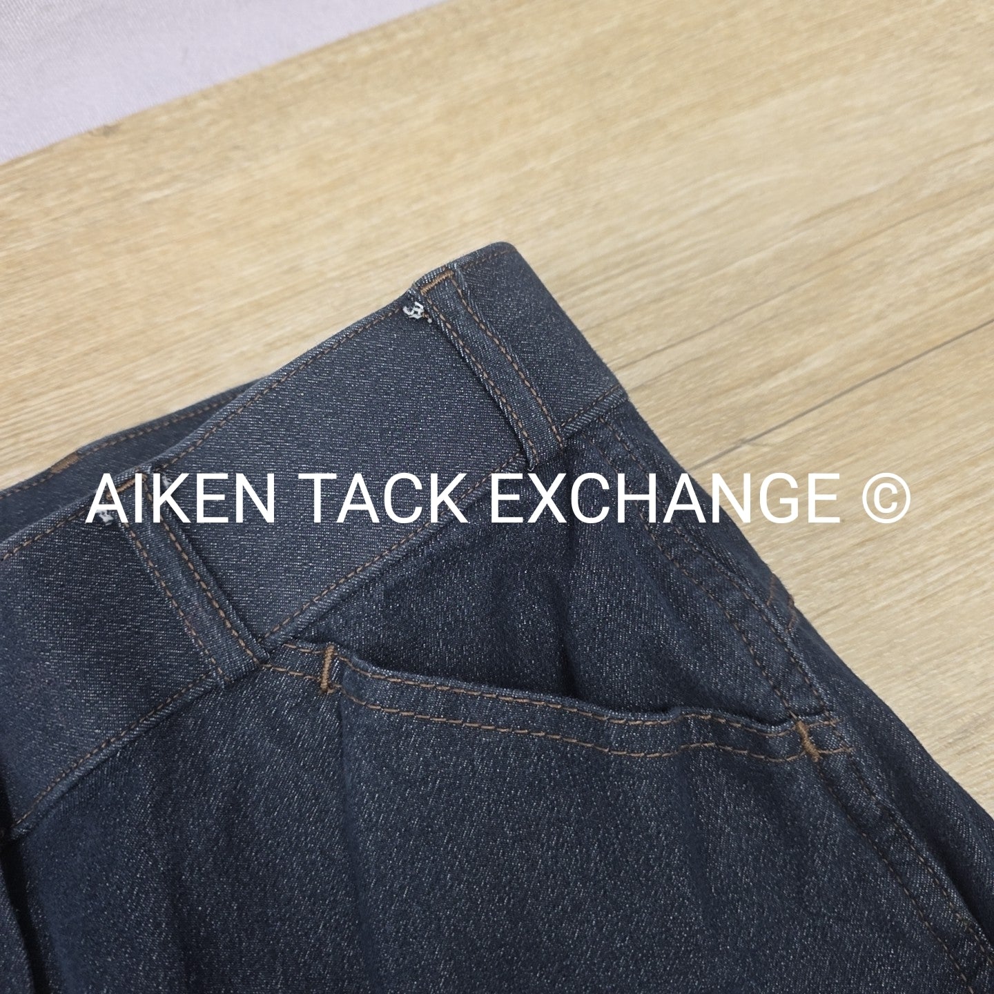 On Course Denim Knee Patch Breeches, Size 26