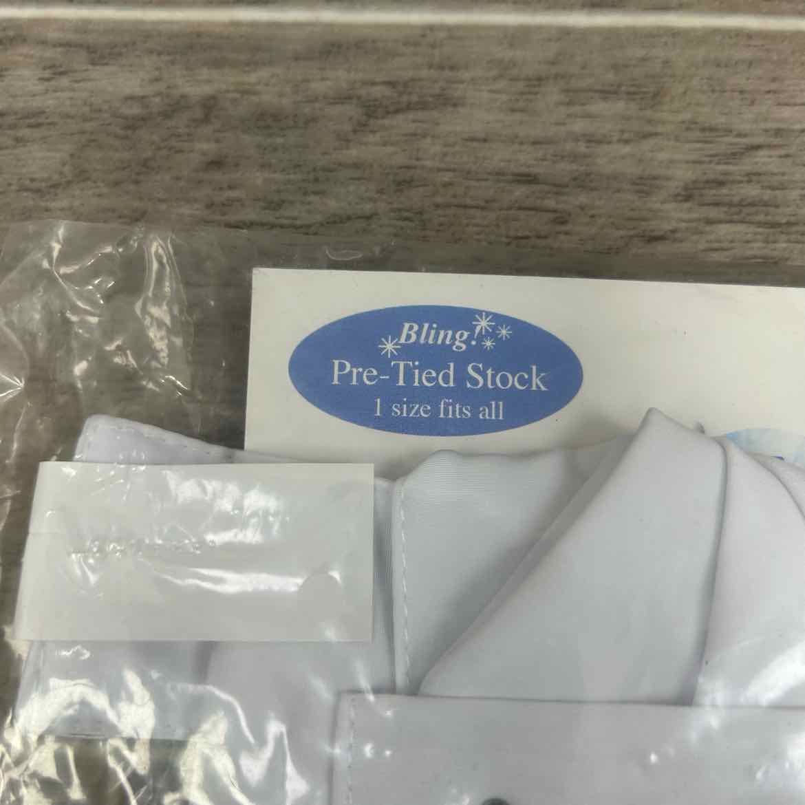Romfh Bling Pre Tied Bling Stock Tie, White, One Size, Brand New