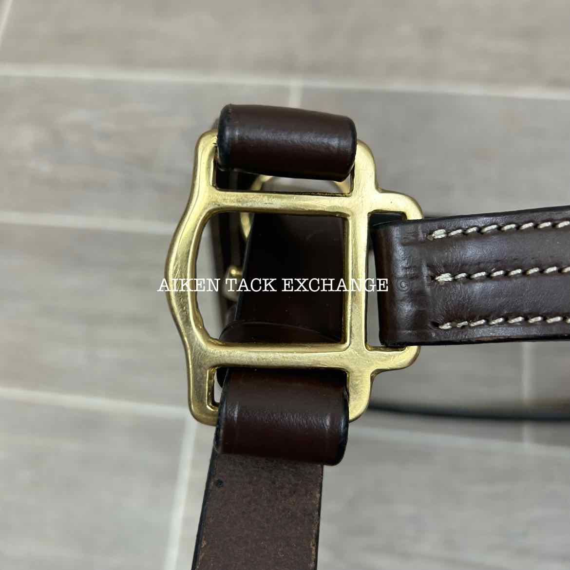 KL Select Black Oak Pine Leather Halter, Brown/Brass, Size Full