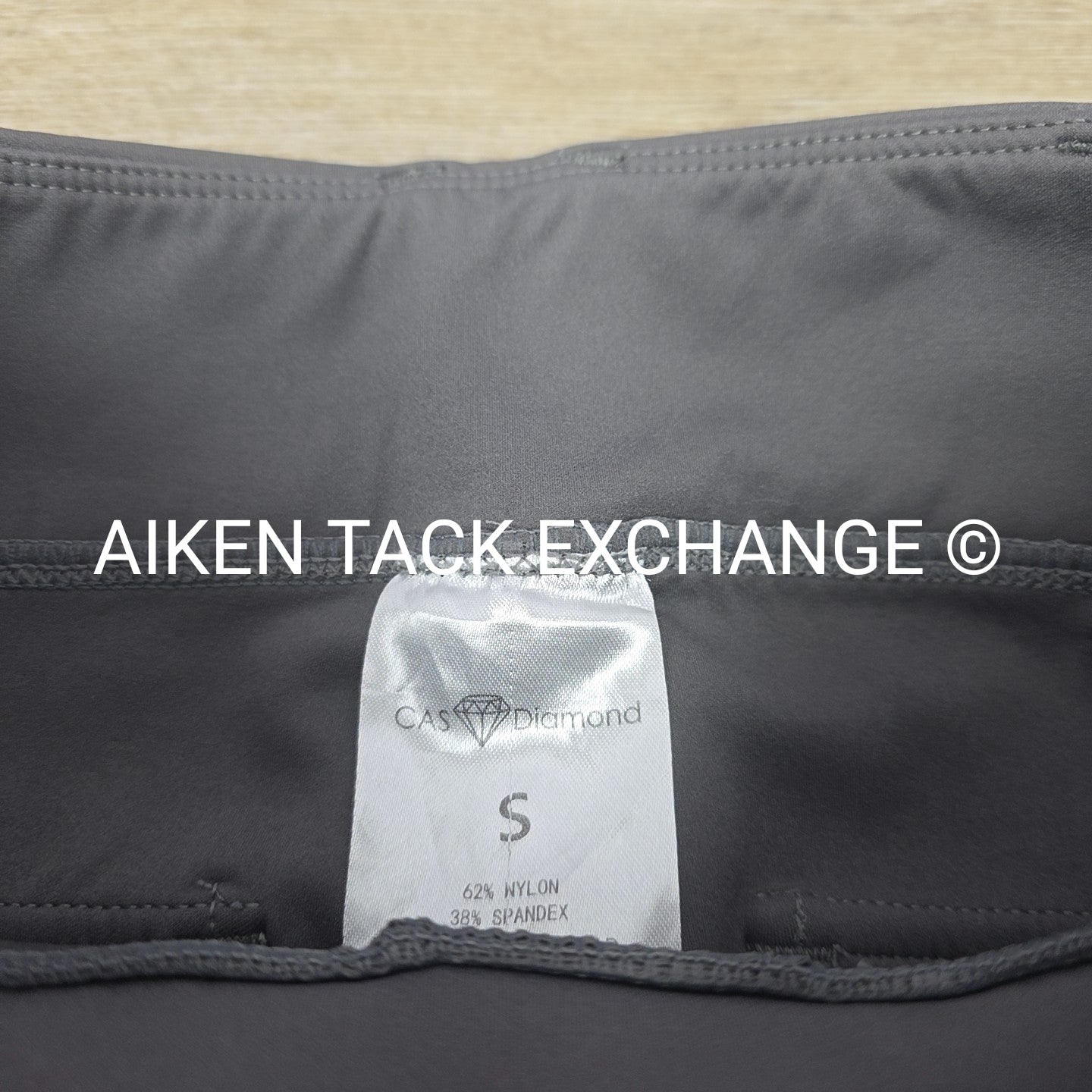 CAS Diamond Silicone Full Seat Compression Breeches, Grey, Size Small