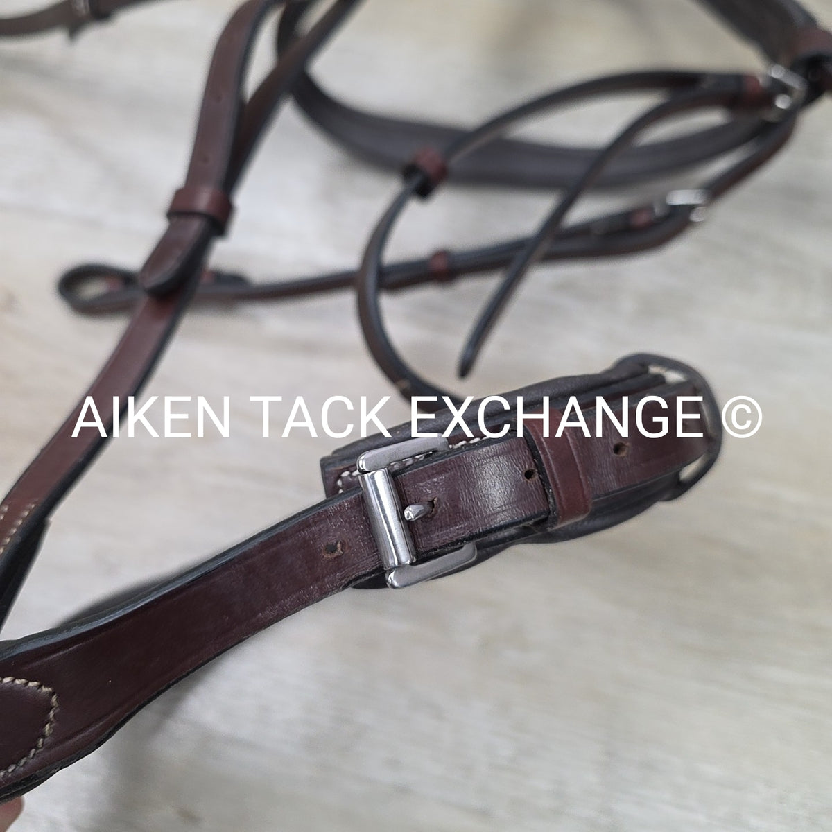 KL Select Hampton Fancy Stitched Bridle with Matching Laced Reins, Brown, Oversi