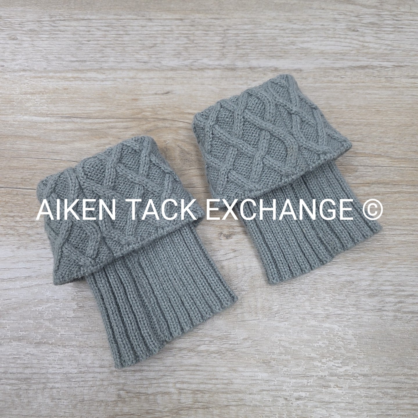 Knit Boot Cuffs w/ Horse Buttons, One Size