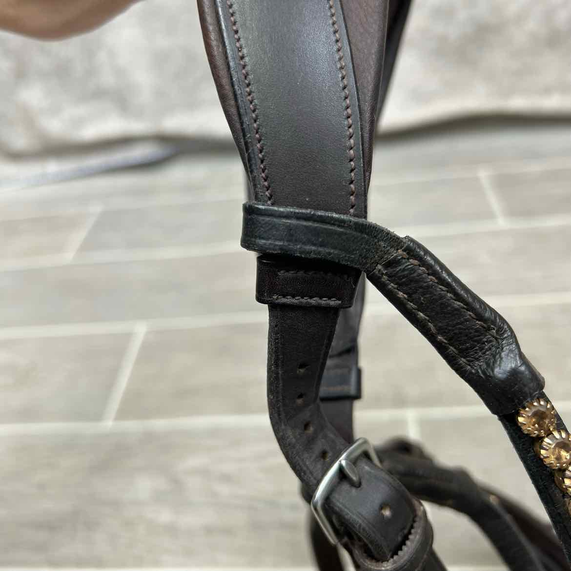 PS of Sweden King Edward Bridle with Bling Browband, No Reins, Brown, Size Full