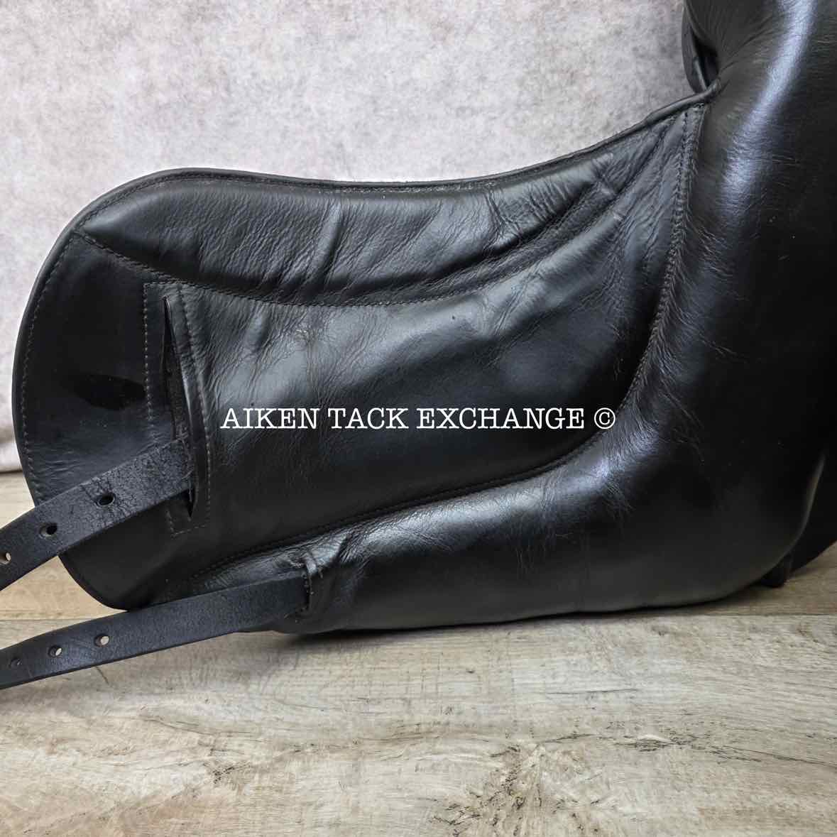 2017 Custom Saddlery Wolfgang Omni Monoflap Dressage Saddle, 17.5" Seat, Adjustable Tree, Wool Flocked Panels