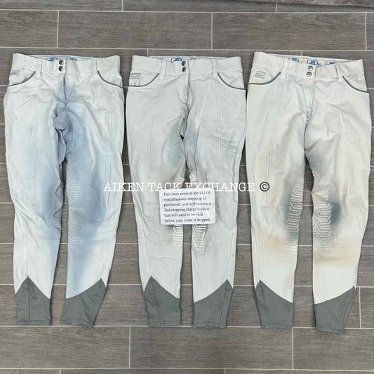 BARGAIN BUNDLE: 3 Pair GhoDho Silicone Grip Knee Patch Breeches, Size 26