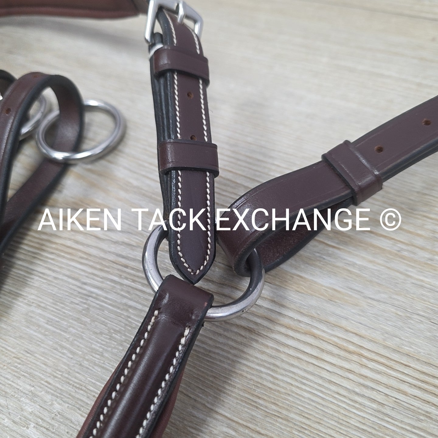 Fancy Stitched 5 Point Breastplate with Running Martingale Attachment, Brown, Si