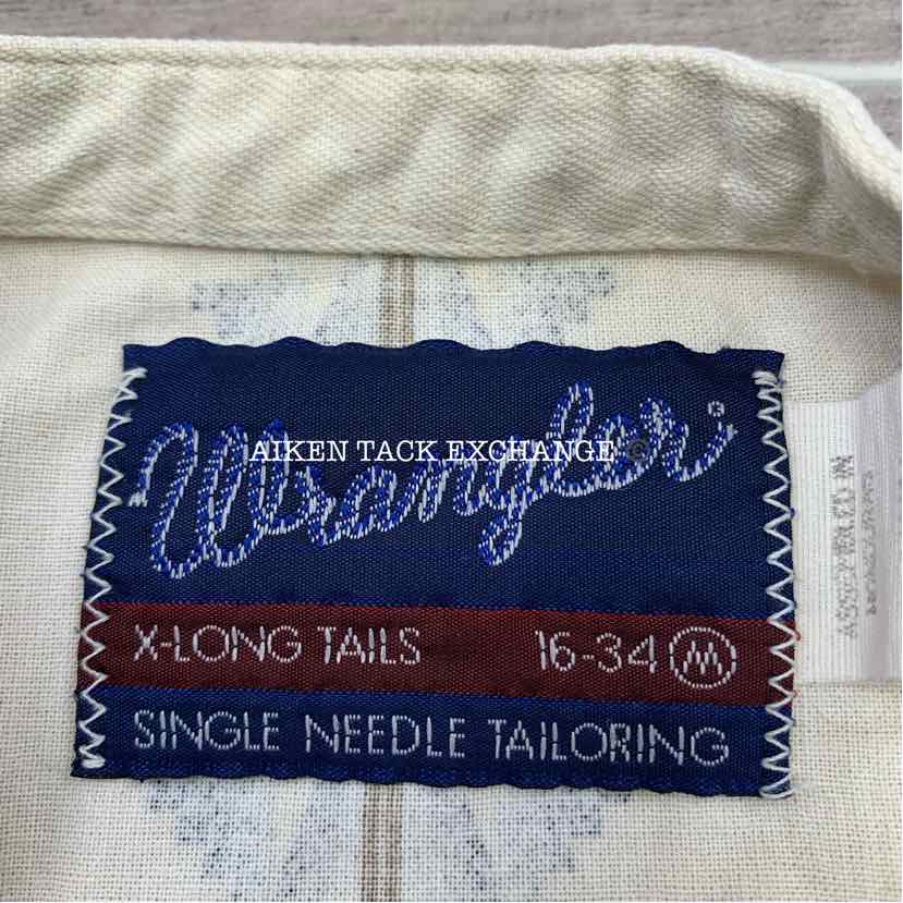 Wrangler X-Long Tails Button Up Shirt, Men's Medium