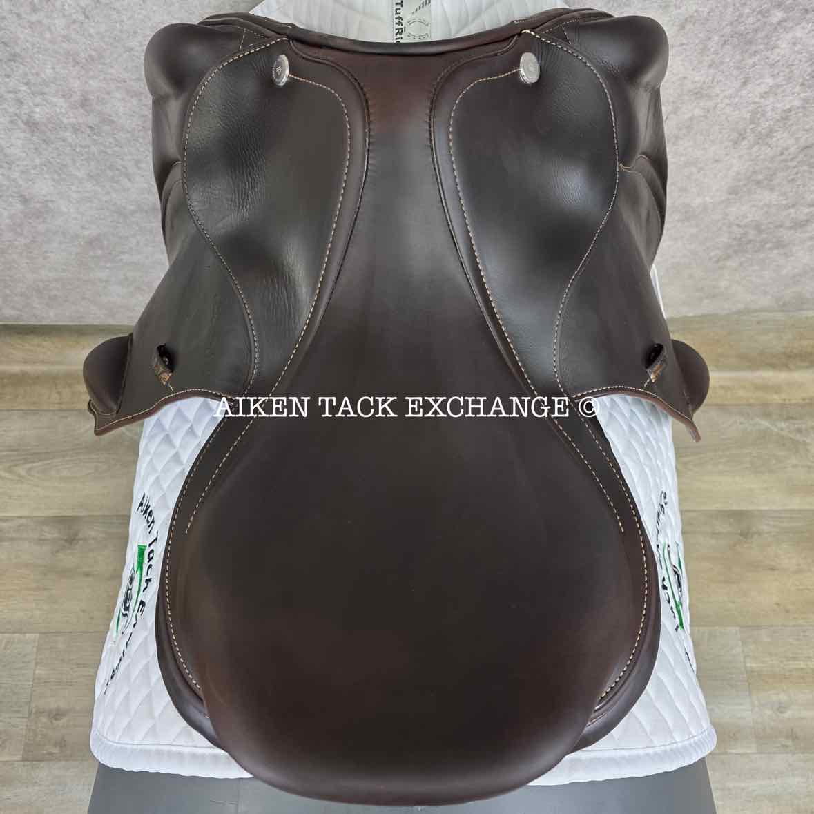 **SOLD** 2023 Prestige X-Advanced K Monoflap Jump Saddle, 18" Seat, 35 Tree - MW/W, Wool Flocked Panels