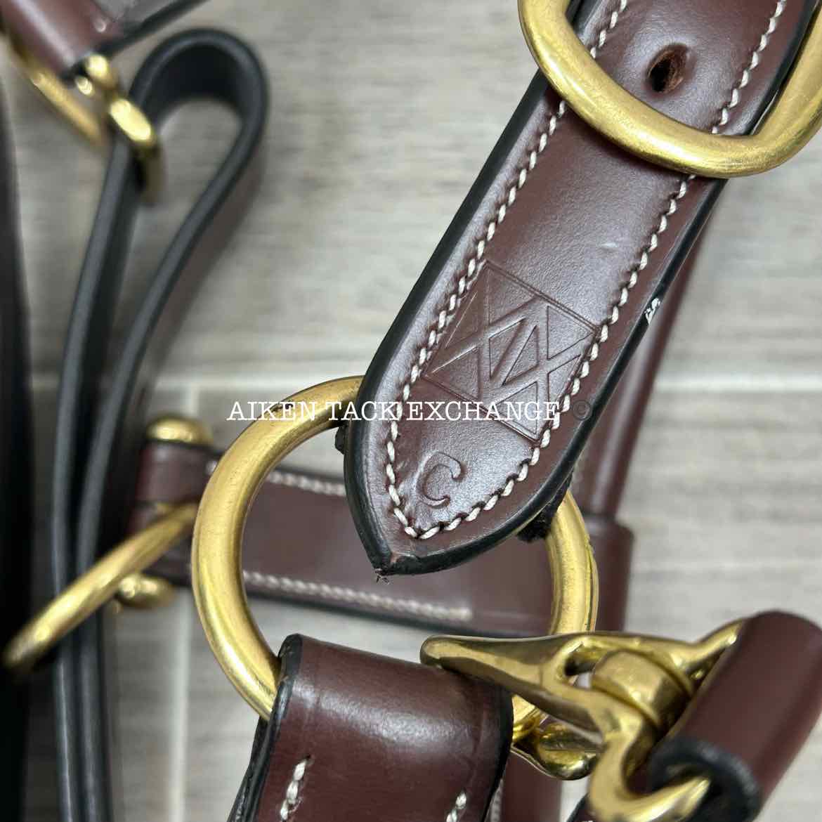 KL Select Red Barn Rachel Padded Leather Halter, Brown/Brass, Size Cob