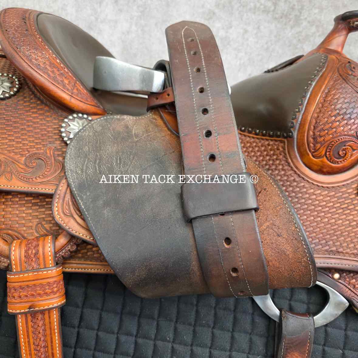 Jerry Shaw Western Saddle, 16.5" Seat, Wide Tree - Full QH Bars