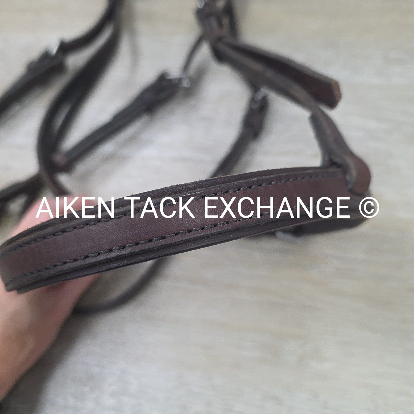 Plain Raised Heavy Duty Bridle, No Reins, Brown, Oversize