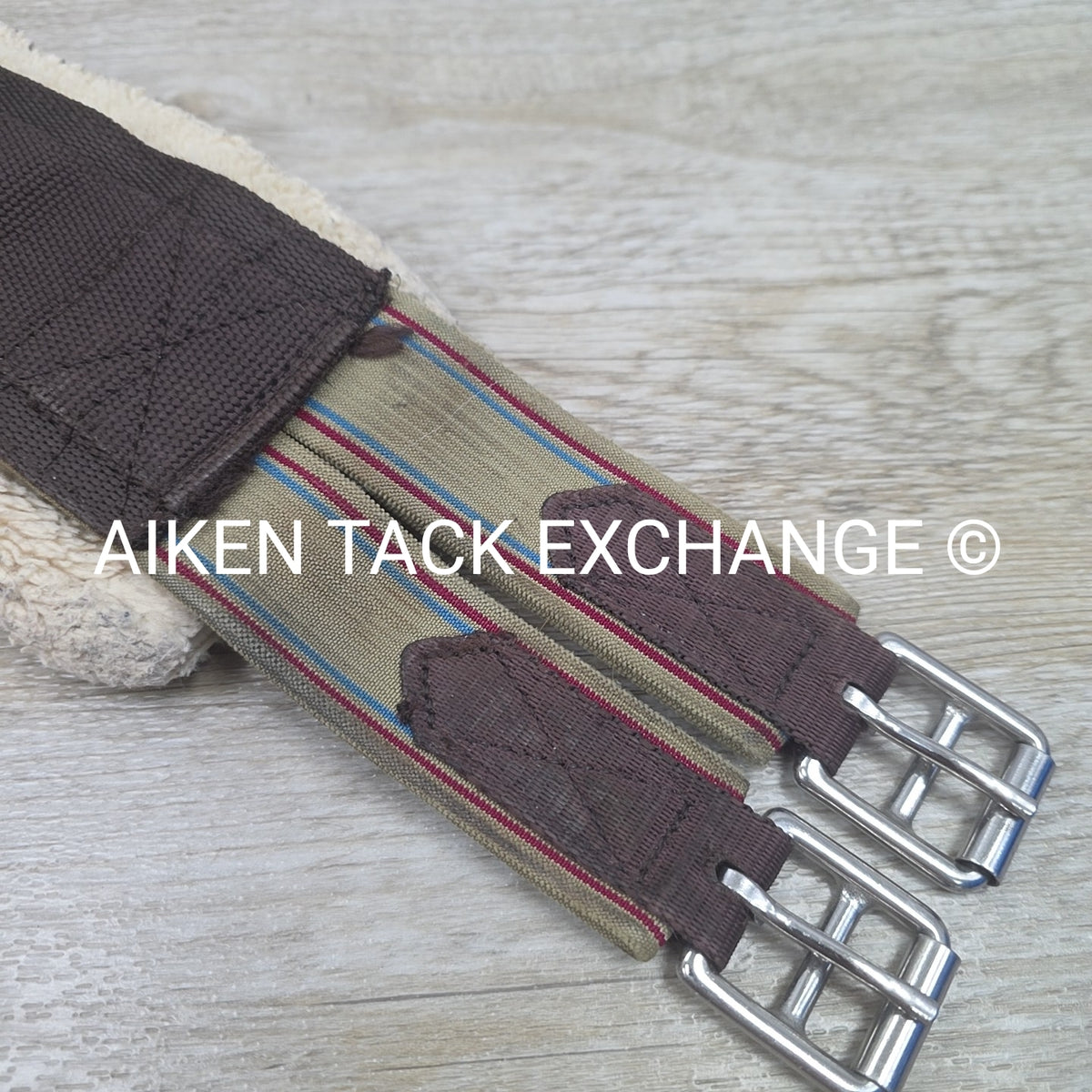 Stubben Removable Fleece Girth with Double End Elastic, Brown, 56"