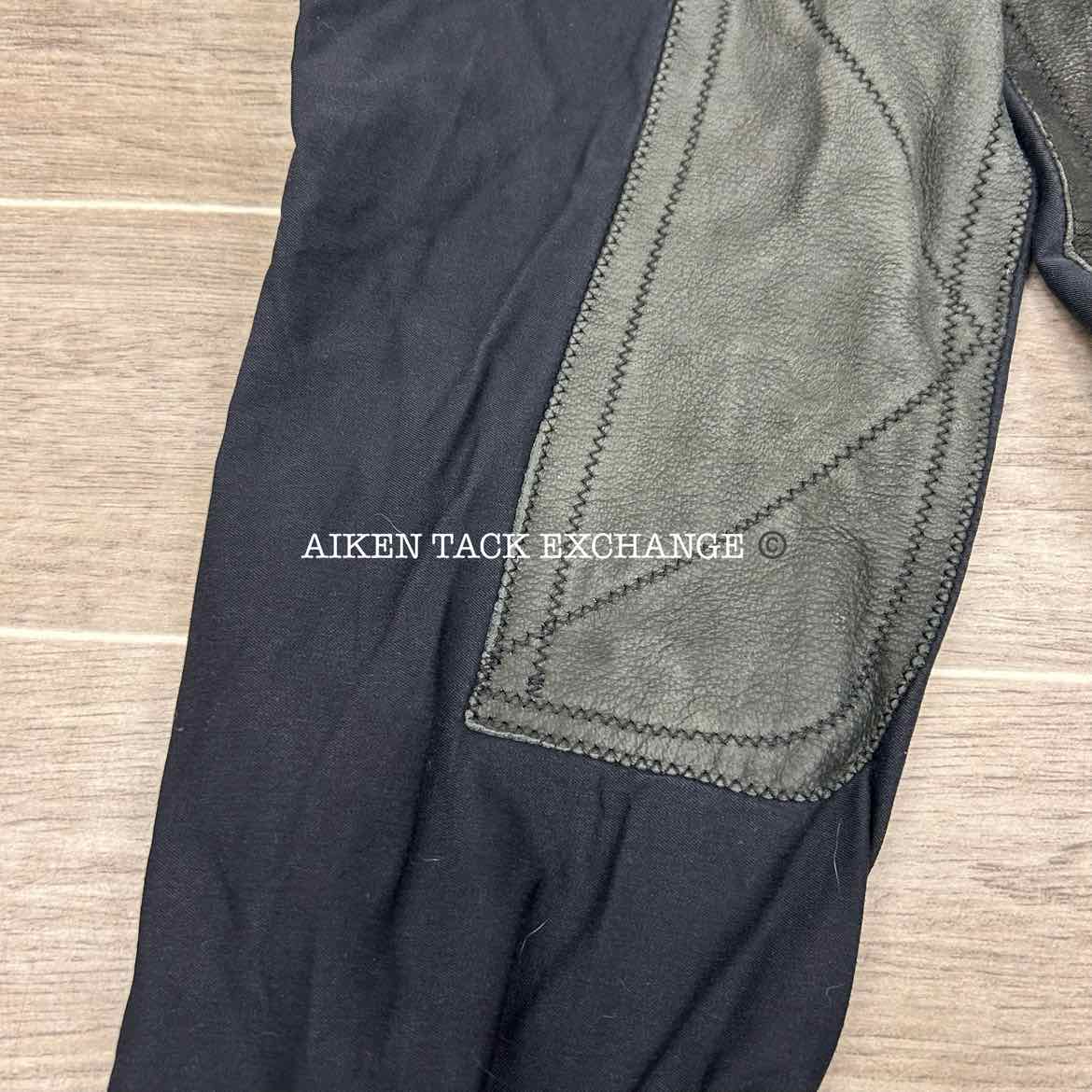 Elizabeth G Leather Extended Knee Patch Breeches, Size 34