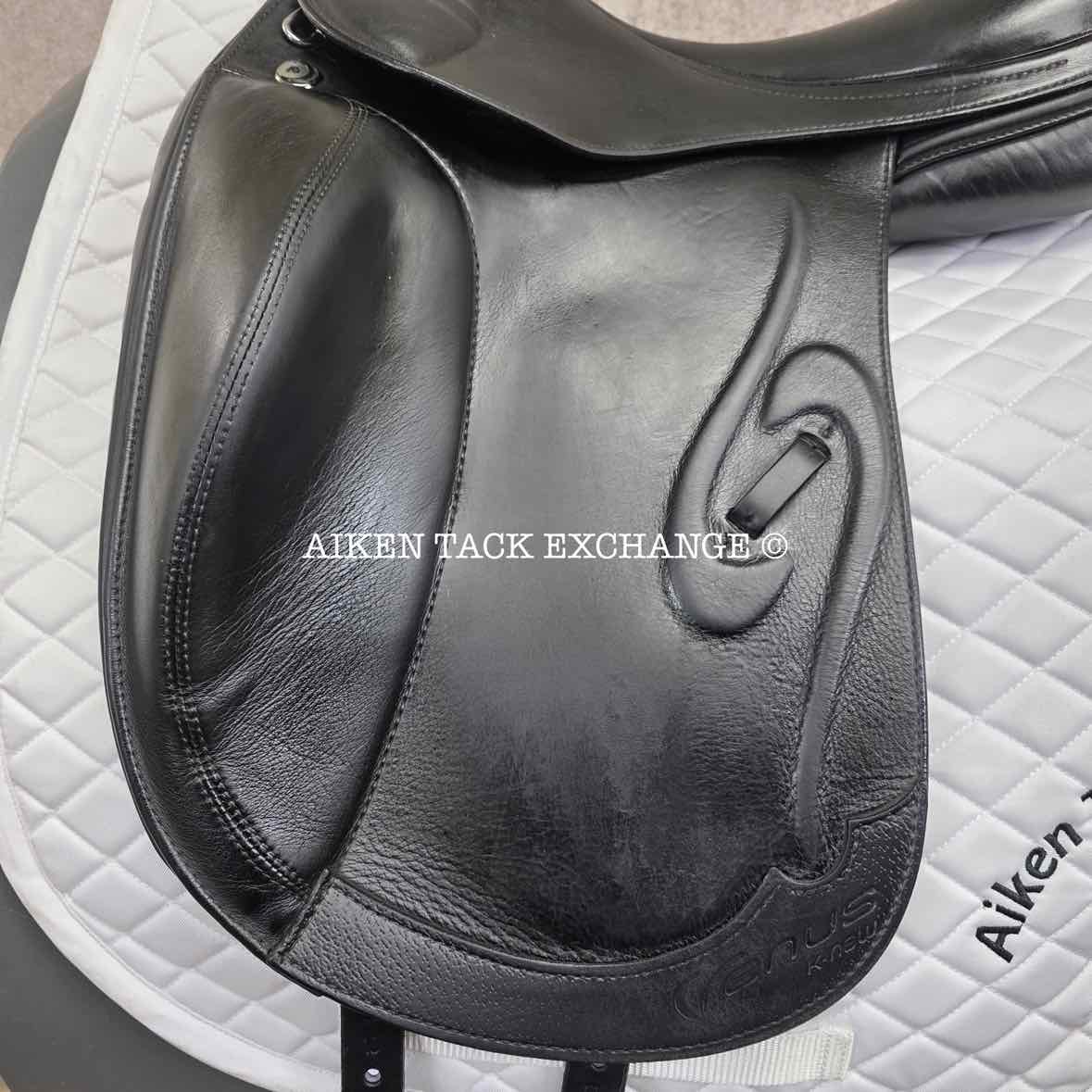 **SOLD** 2010 Prestige Venus K Monoflap Dressage Saddle, 17" Seat, 34 Tree - Medium Wide, Wool Flocked Panels