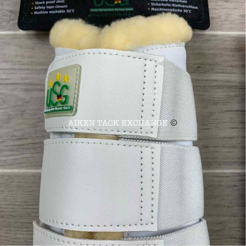 USG by KL Select Dressage Boots, White, Size Medium, Brand New