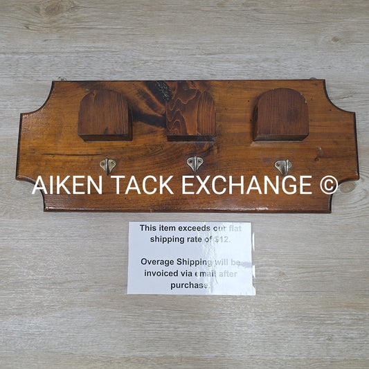 Hanging Wood Bridle Rack, Holds 3