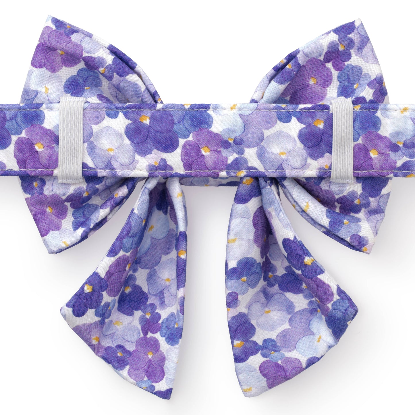The Foggy Dog - Pressed Pansies Spring Lady Dog Bow: Large