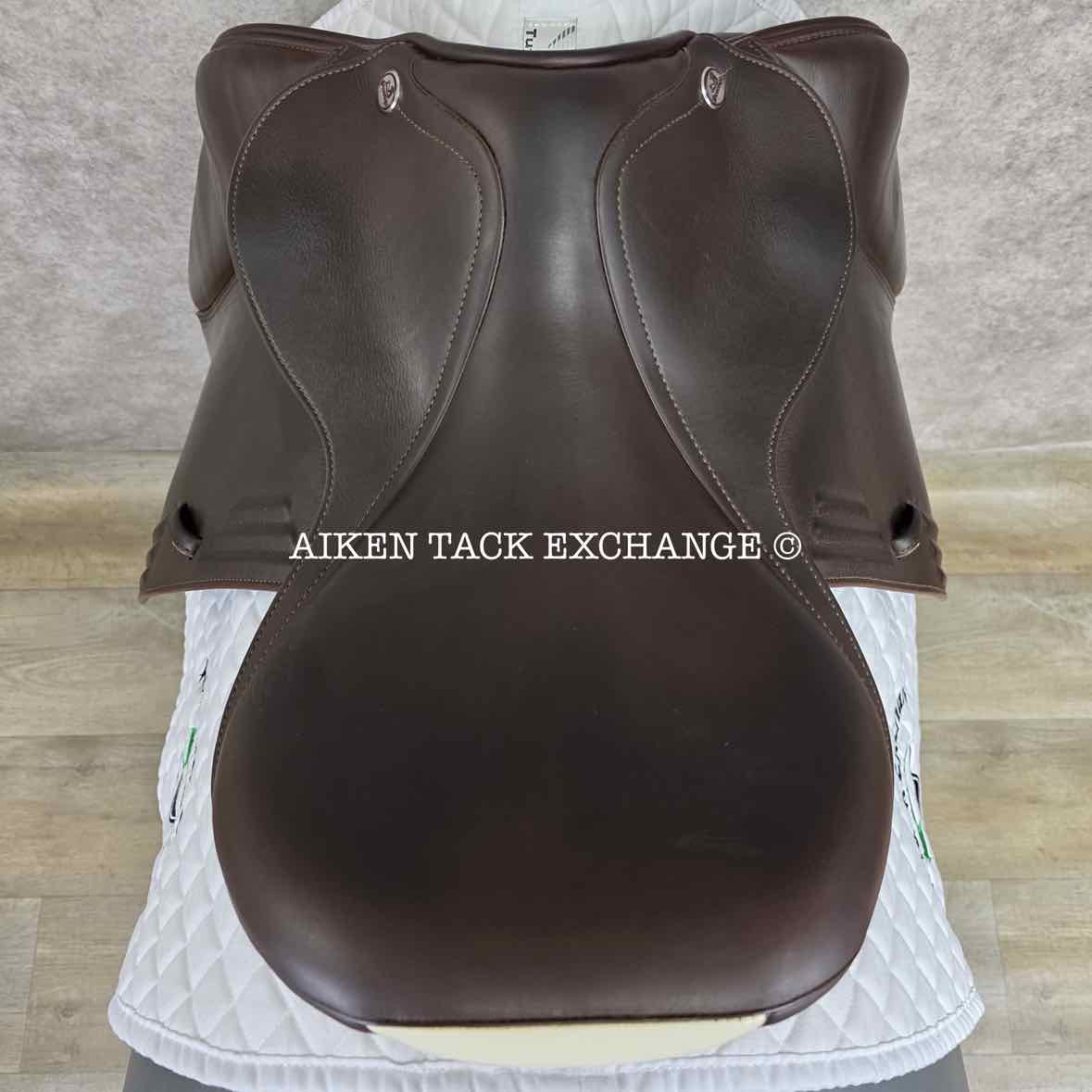 **SOLD** 2020 Prestige Synchrony CPS Jump Saddle, 17" Seat, 34 Tree - MW, Wool Flocked Panels