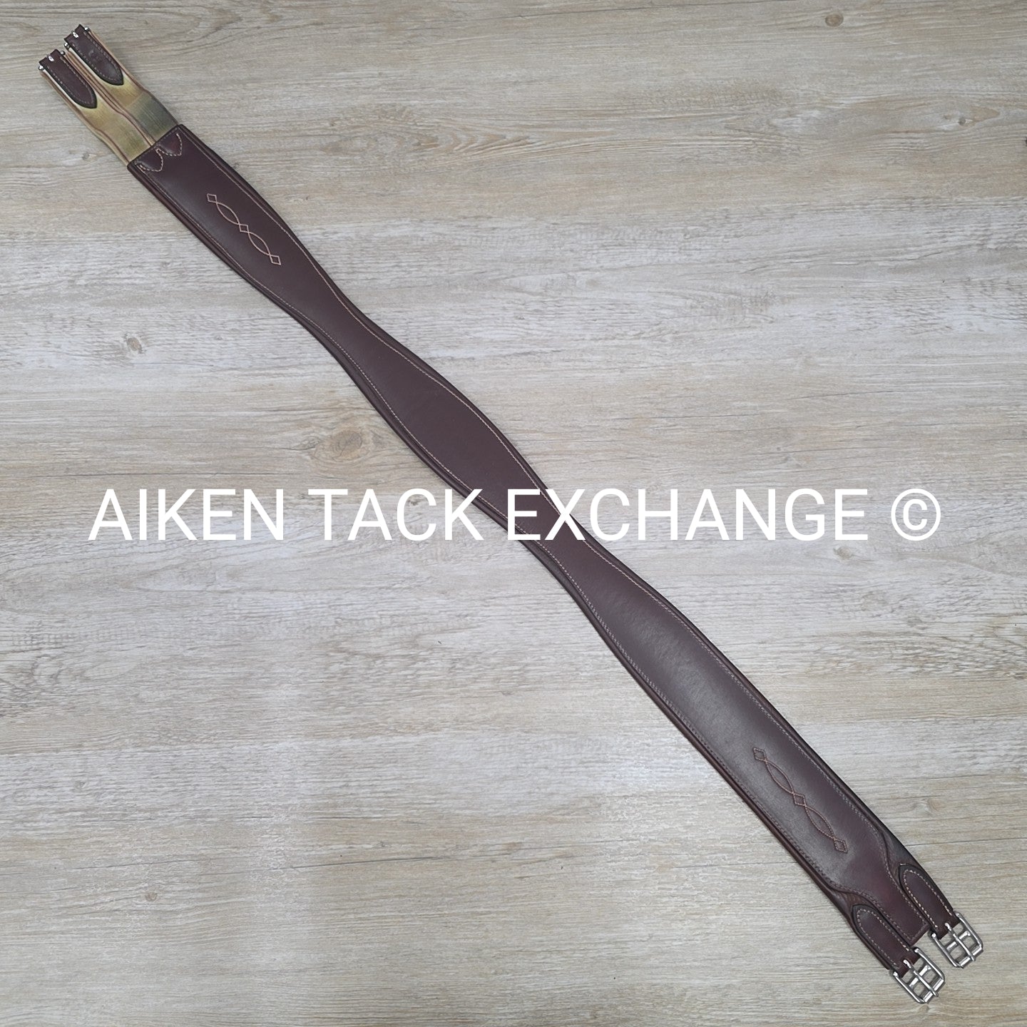 Beval Girth with Single End Elastic, Brown, 52"