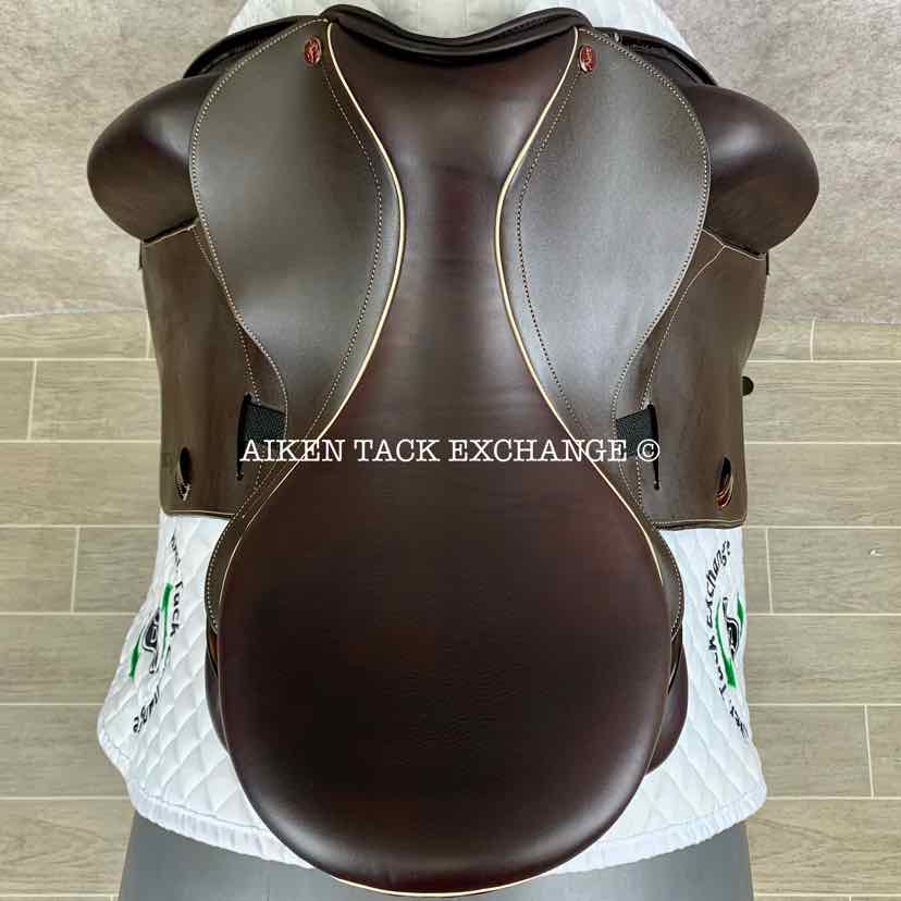 2022 MaxFlex Picasu Monoflap Dressage Saddle, 18" Seat, Flex Tree - Wide Fit, Wool Flocked Pony Panels