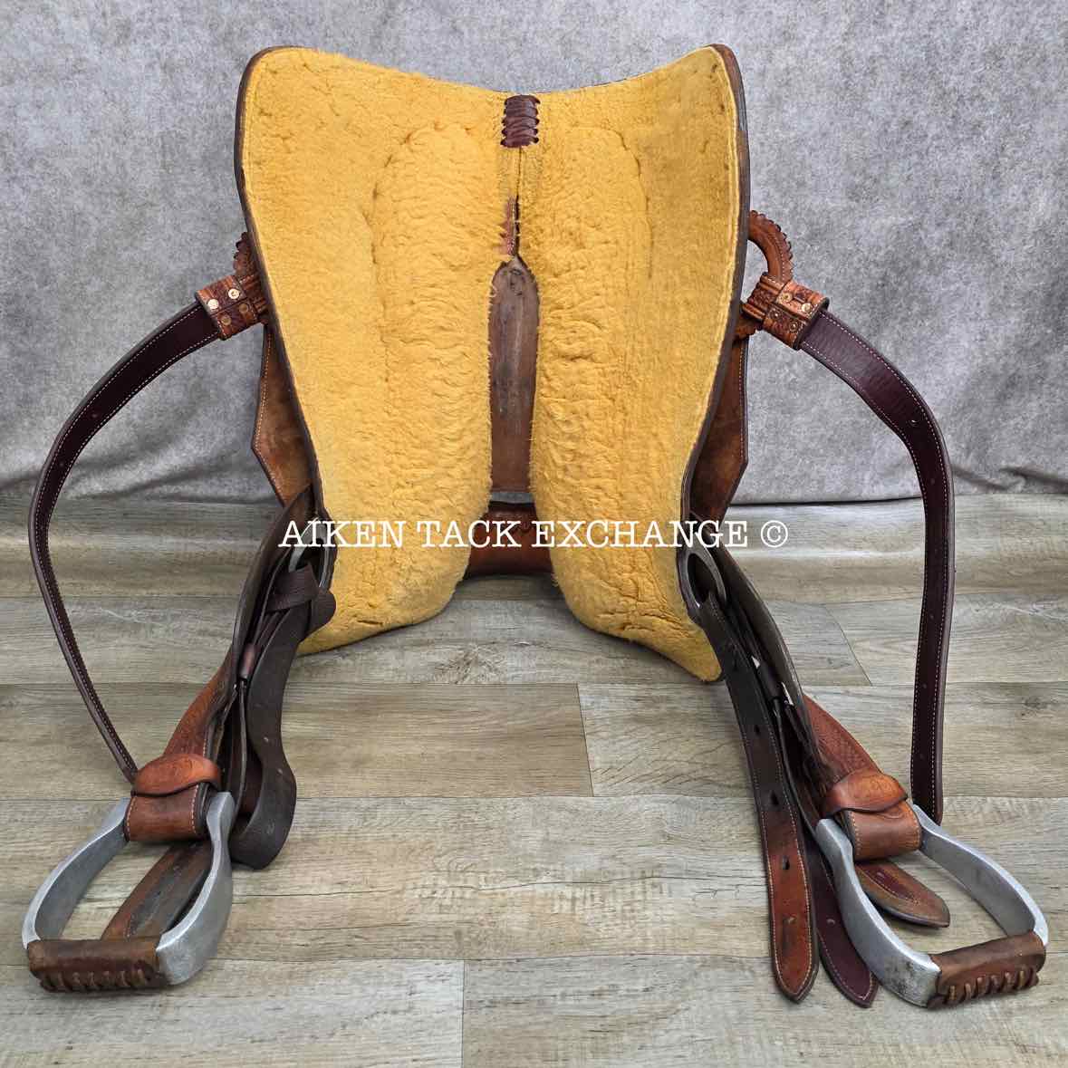 Jerry Shaw Western Saddle, 16.5" Seat, Wide Tree - Full QH Bars