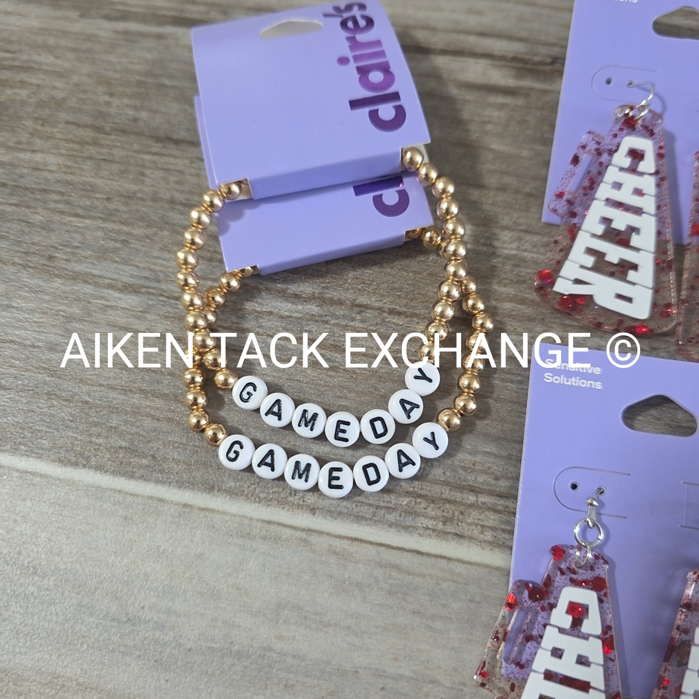 Claire's Game Day Bundle - 2 Pairs of Earrings, 2 Bracelets, 3D Stickers