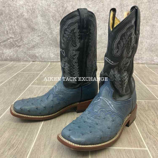 Lagrange Ostrich Square Toe Western Boot, Size 7