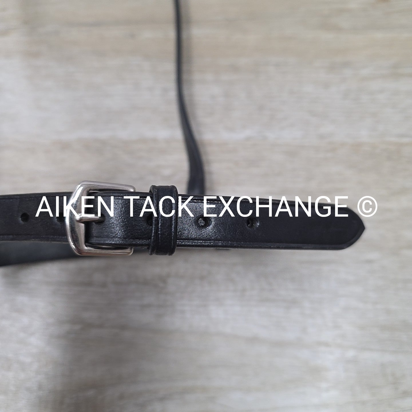 Bobby's English Tack Flat Leather Noseband, Black, Size Full