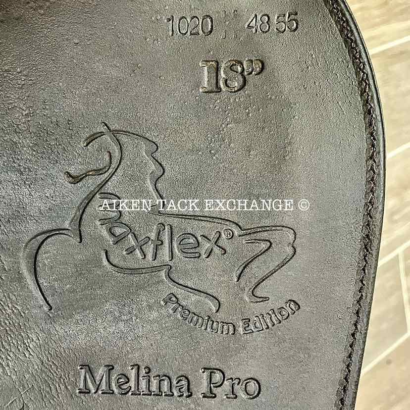2020 MaxFlex Melina Pro Monoflap Dressage Saddle, 18" Seat, Flex Tree - MW/W, Wool Flocked Panels