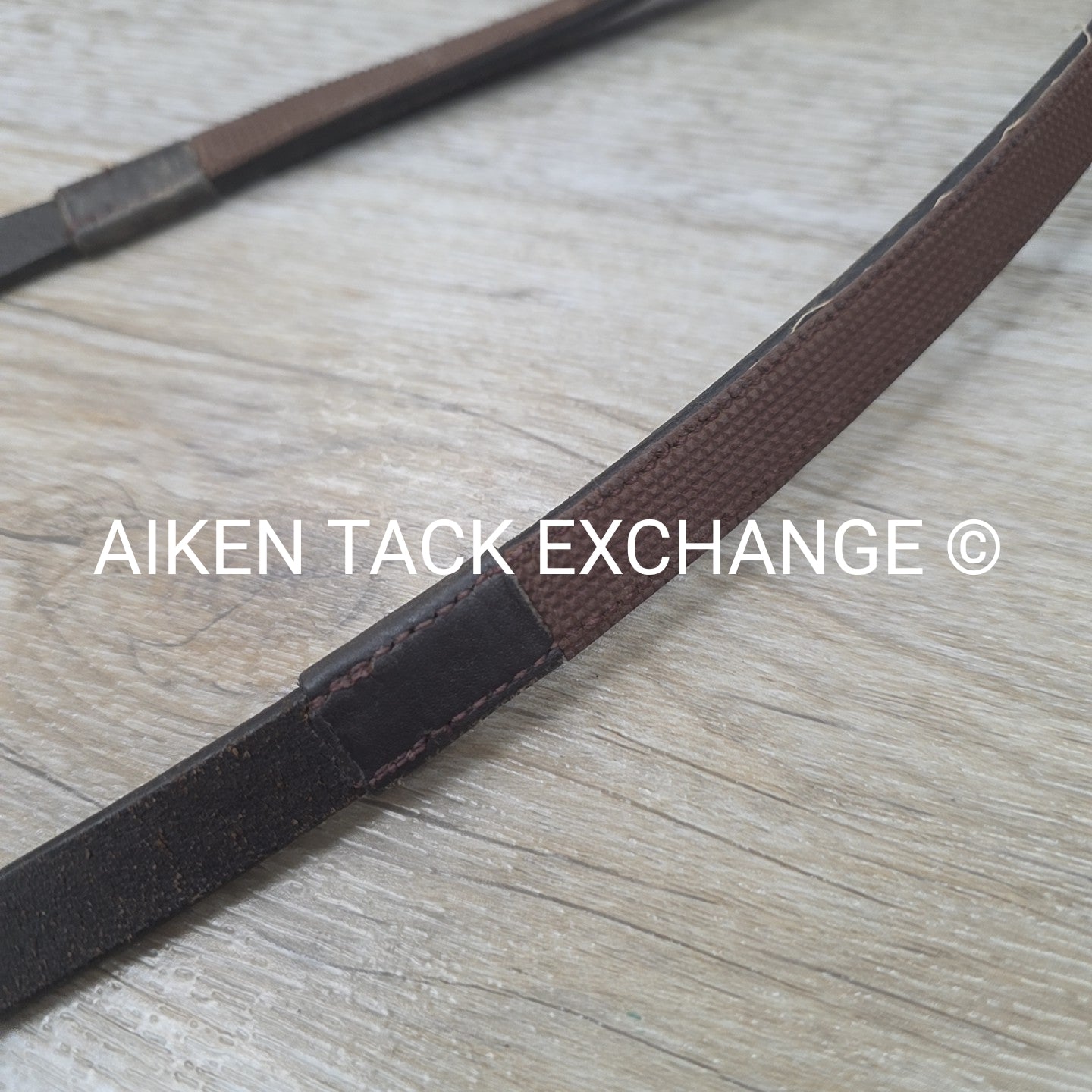 Leather Reins with Rubber Grip, Brown, 55"