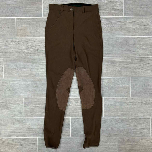 TuffRider Low Rise Rib Knee Patch Breeches, Size 24 L