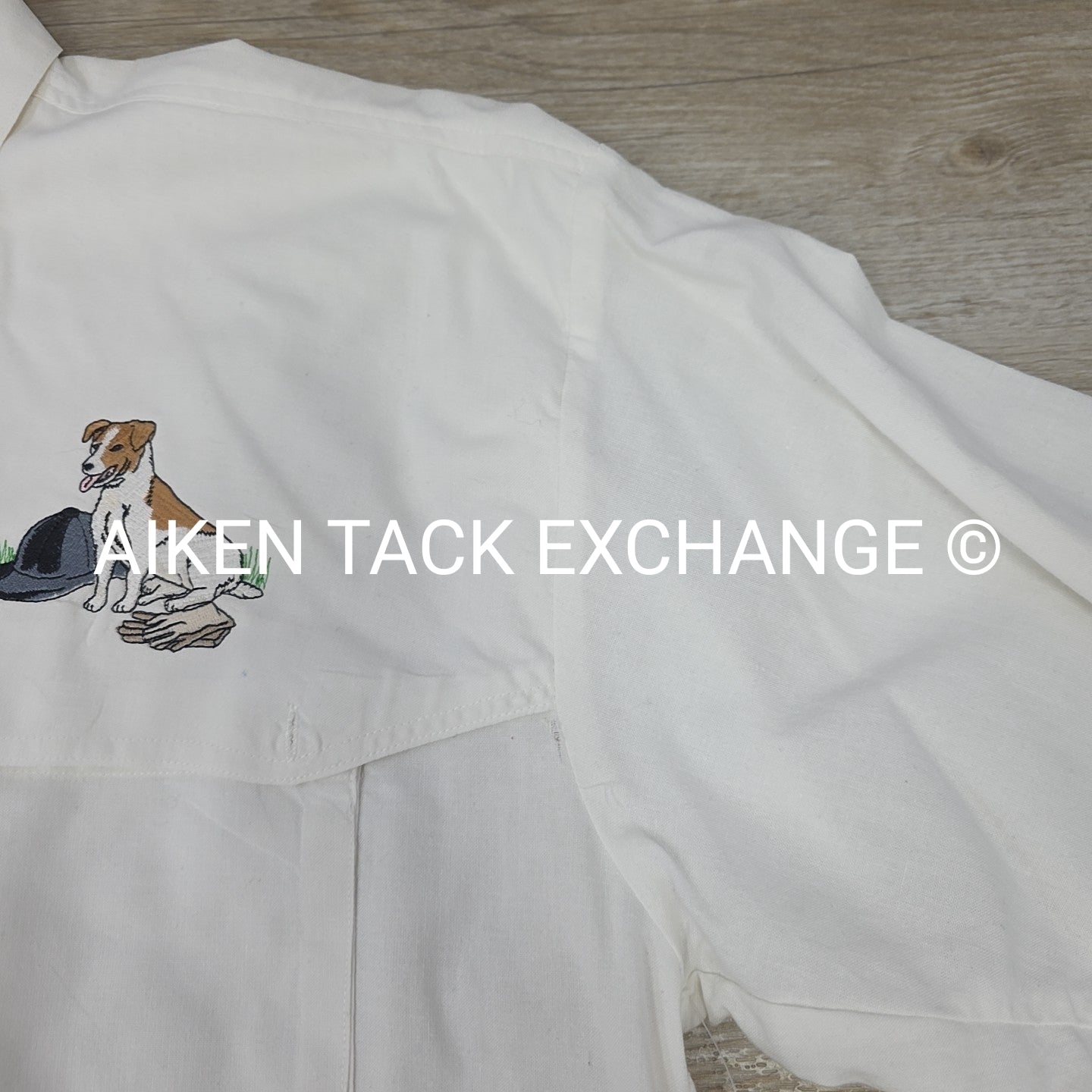 Long Sleeve Button Up with Jack Russel Embroidery