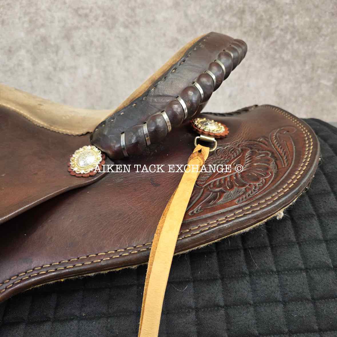 Bona Allen Western Roping Saddle, 15" Seat, Regular Tree - Semi QH Bars