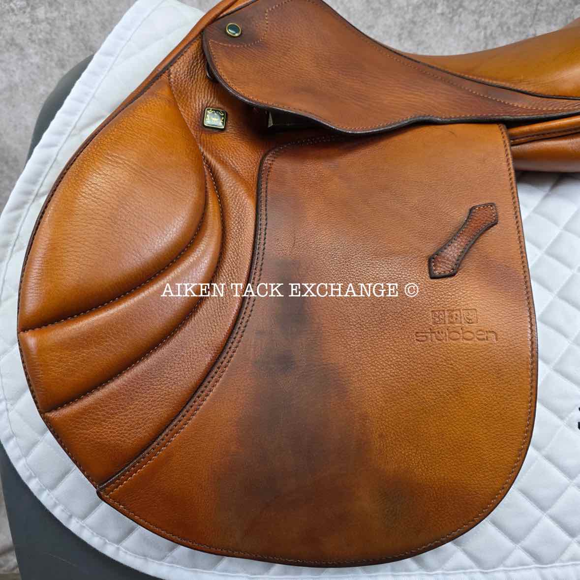 2013 Stubben Portos Deluxe Close Contact Jump Saddle, 17.5" Seat with Biomex, 28cm Tree - Medium, Foam Panels