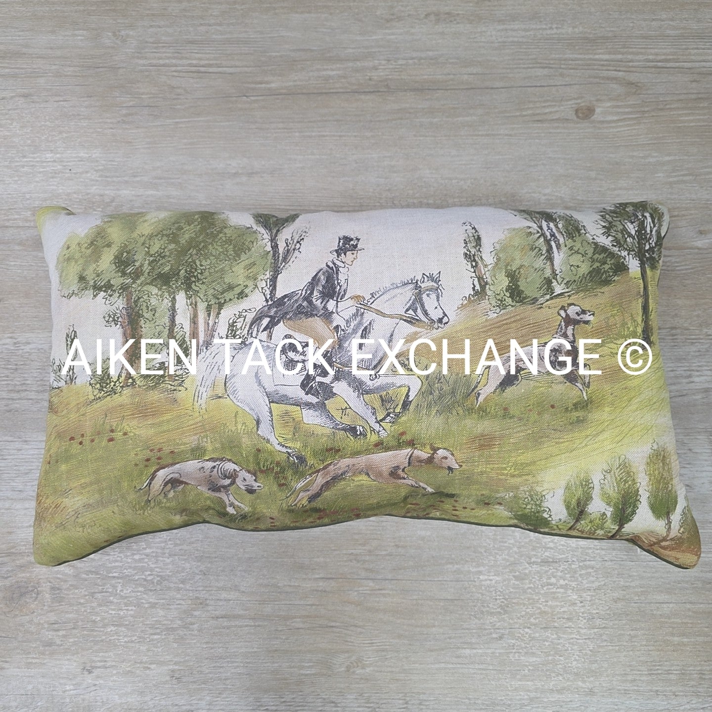 Fox Hunting Scene Pillow