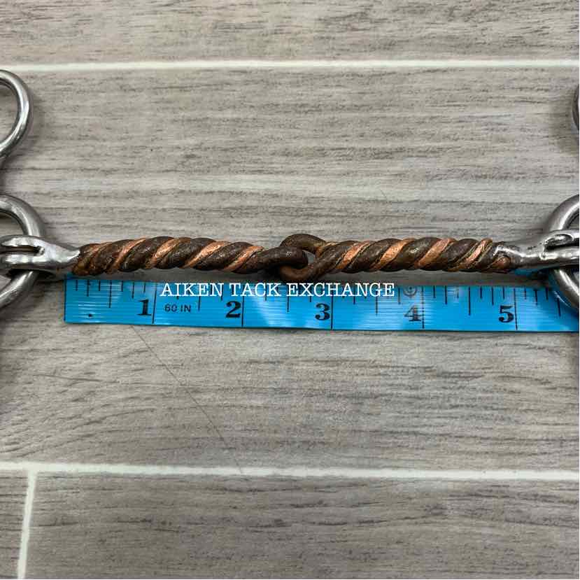 Single Joint Sweet Iron & Copper Twisted Wire Jr Cow Horse Bit 5"