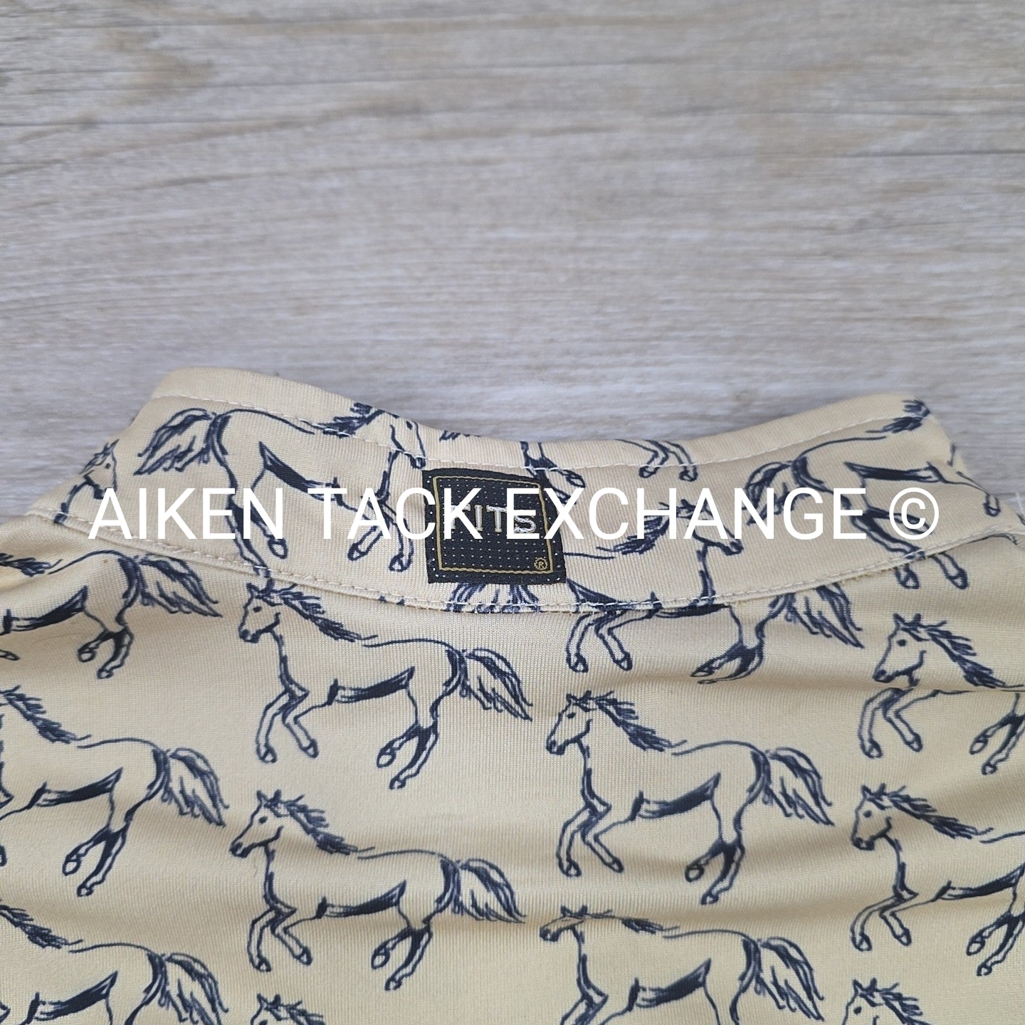 FITS Long Sleeve Winter Tech Shirt, Midnight Navy Horses, Women's Small